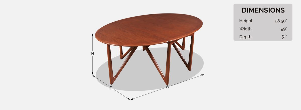 Niels Koefoed Gateleg Teak Dining Table for Koefoeds Hornslet