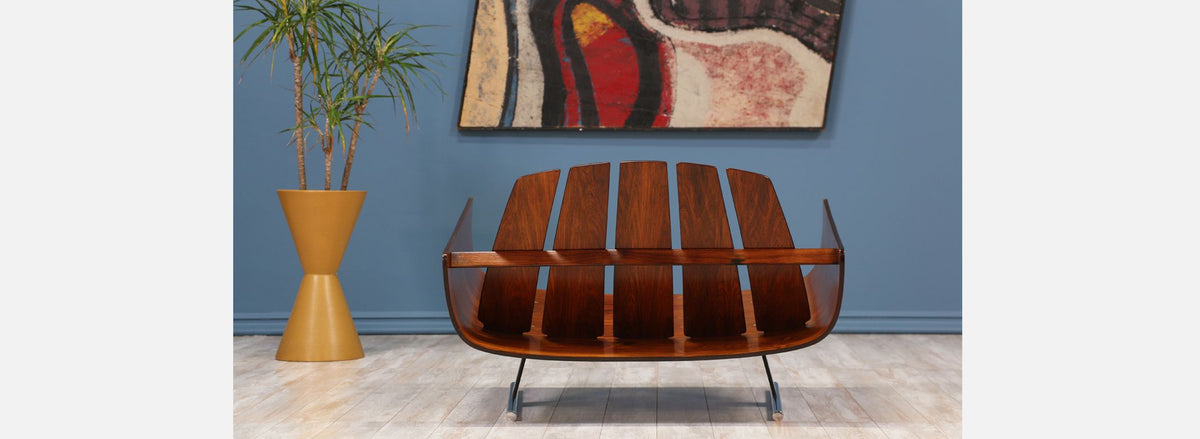 Jorge Zalszupin “Presidencial” Rosewood Lounge Chair with Ottoman