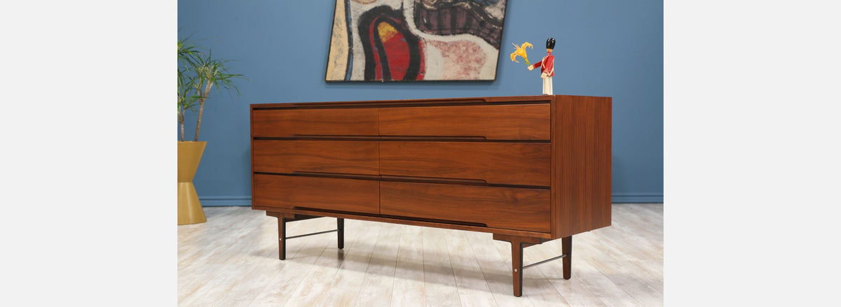 Mid-Century Walnut Dresser by Glenn of California