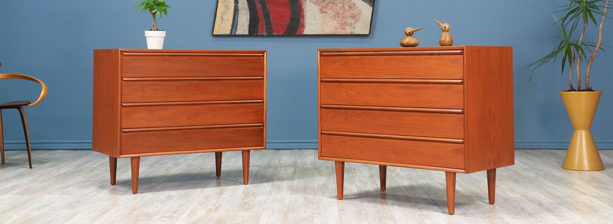 Pair of Norwegian Modern Teak Chest by Westnofa