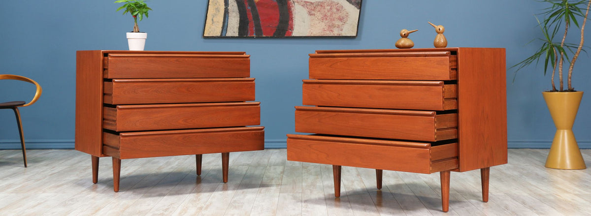 Pair of Norwegian Modern Teak Chest by Westnofa