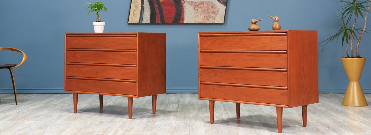 Pair of Norwegian Modern Teak Chest by Westnofa