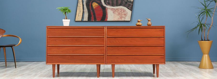 Pair of Norwegian Modern Teak Chest by Westnofa