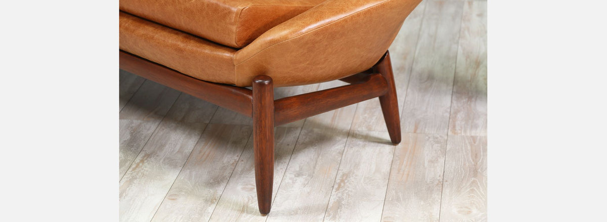 Danish Modern "Anita" Leather Wingback Sofa by Danish De Luxe