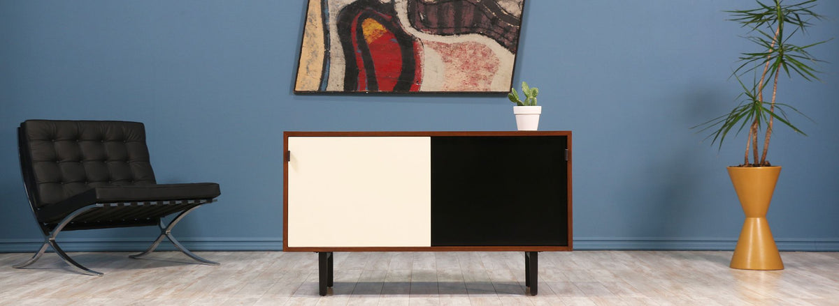 Florence Knoll Walnut & Lacquered Credenza
