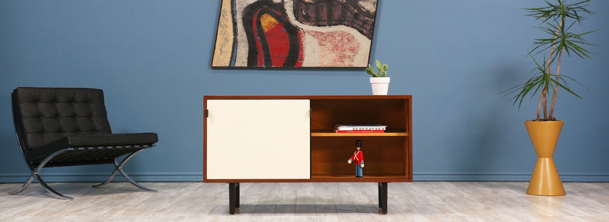 Florence Knoll Walnut & Lacquered Credenza