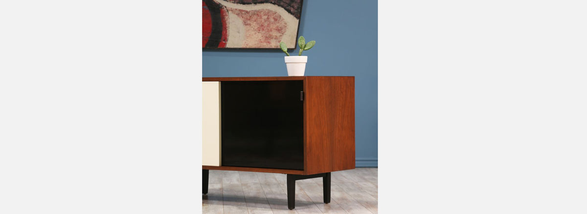 Florence Knoll Walnut & Lacquered Credenza