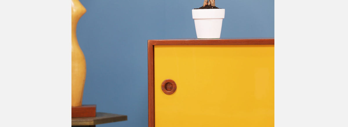 Danish Modern Teak & Two-Tone Lacquer Credenza
