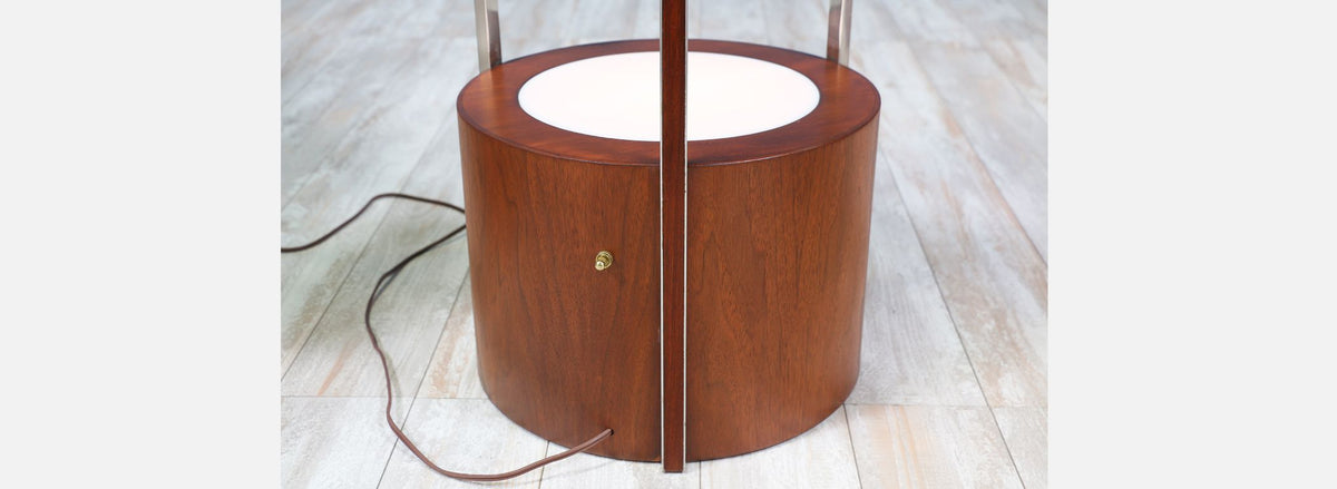 Mid-Century Modern Walnut & Steel Curio Cabinet