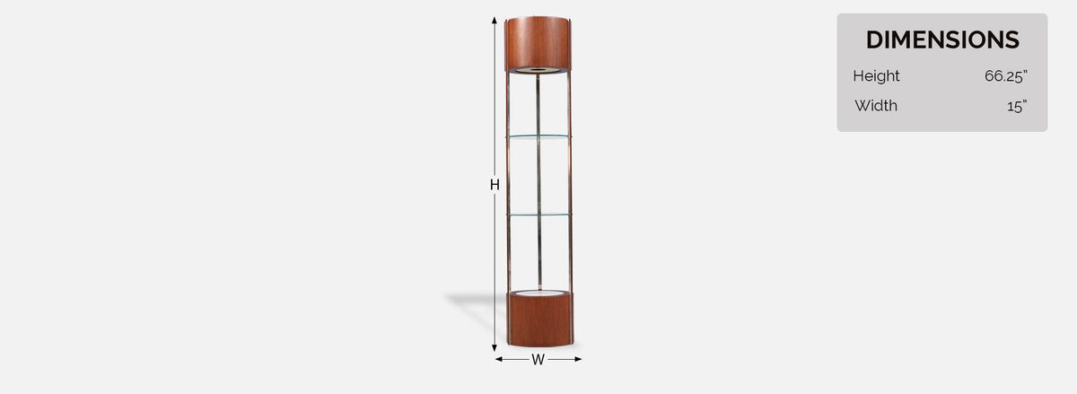Mid-Century Modern Walnut & Steel Curio Cabinet