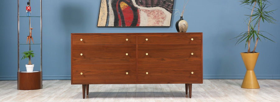 Milo Baughman 6-Drawer Walnut Dresser for Glenn of California 2
