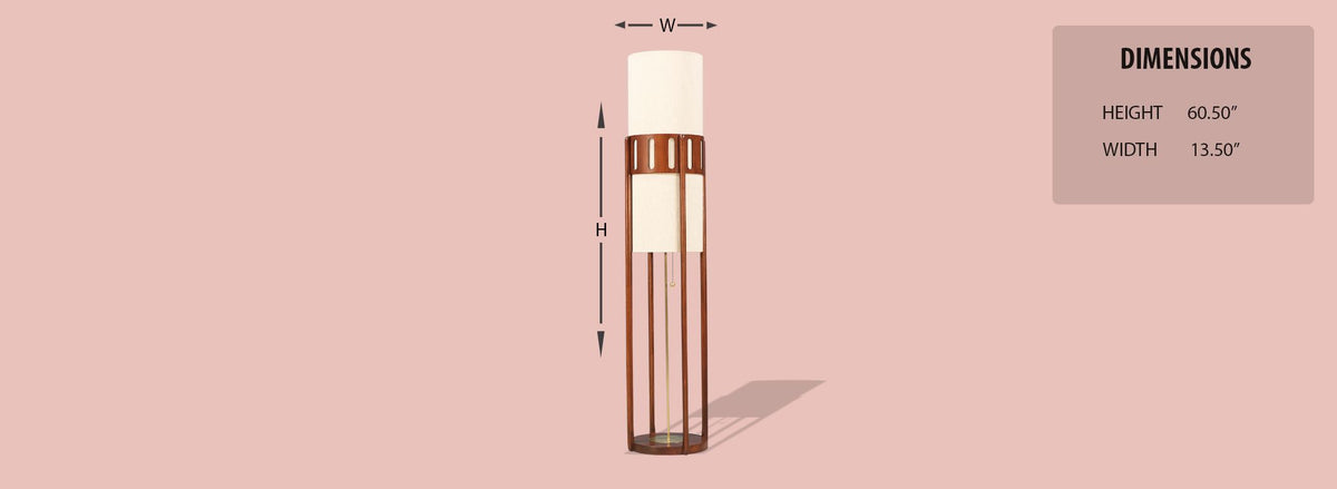 Mid-Century Sculpted Walnut Floor Lamp by Modeline