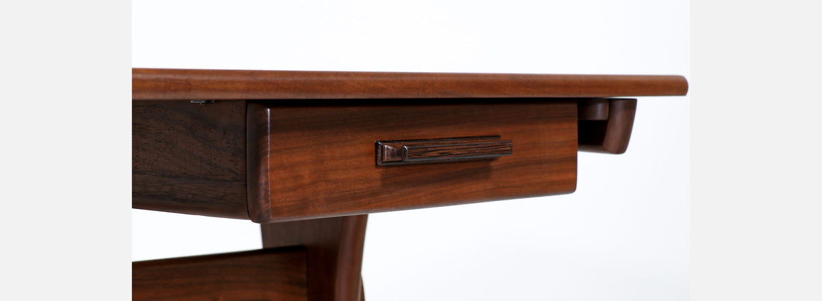 American Modern Studio Craft Sculpted Walnut Executive Desk