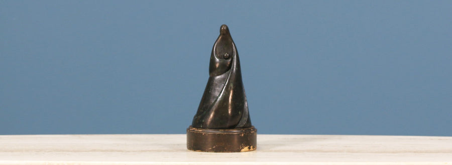 Mid-Century `Madonna and Child` Abstract Bronze Sculpture