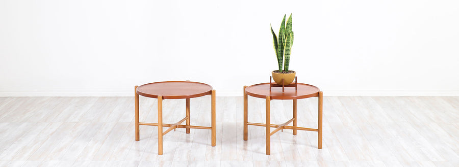 Hans J. Wegner Reversible Tray Top Side Tables for Andreas Tuck