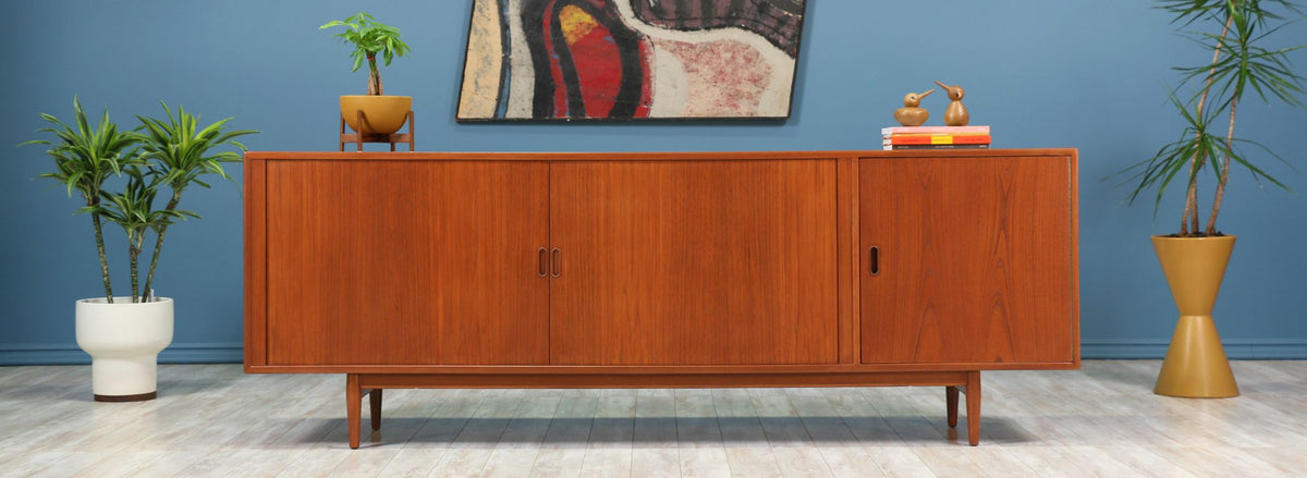 Arne Vodder Tambour-Door Teak Credenza for Sibast Møbler 