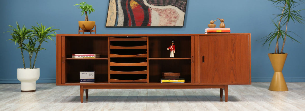 Arne Vodder Tambour-Door Teak Credenza for Sibast Møbler 