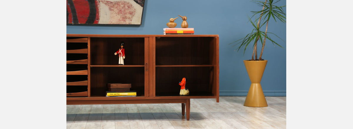 Arne Vodder Tambour-Door Teak Credenza for Sibast Møbler 
