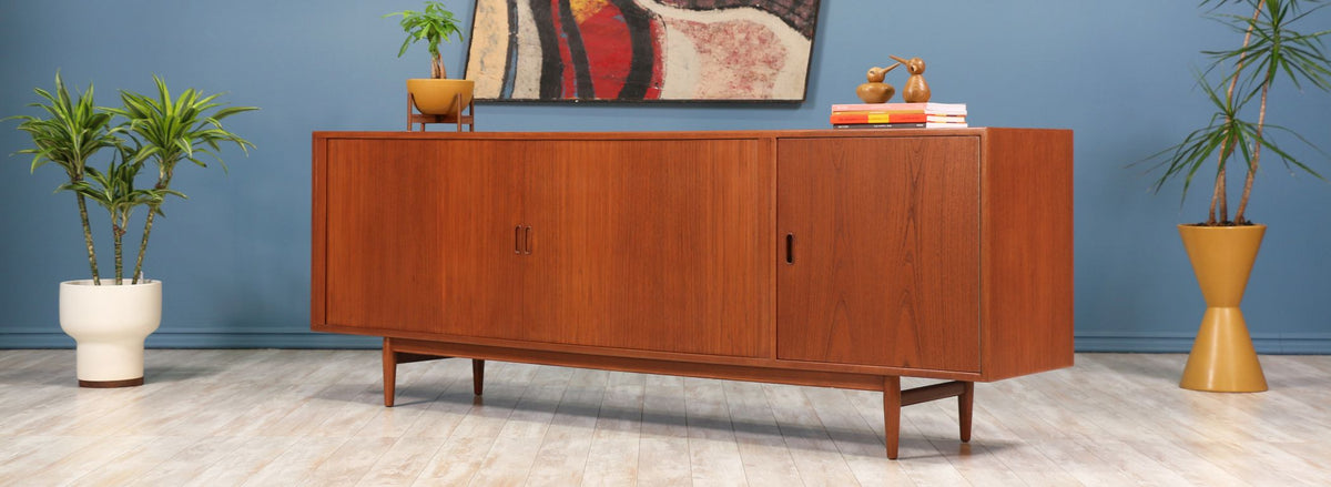 Arne Vodder Tambour-Door Teak Credenza for Sibast Møbler 