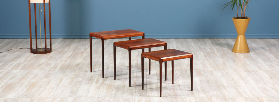 Johannes Andersen Rosewood Nesting Tables for CFC Silkeborg