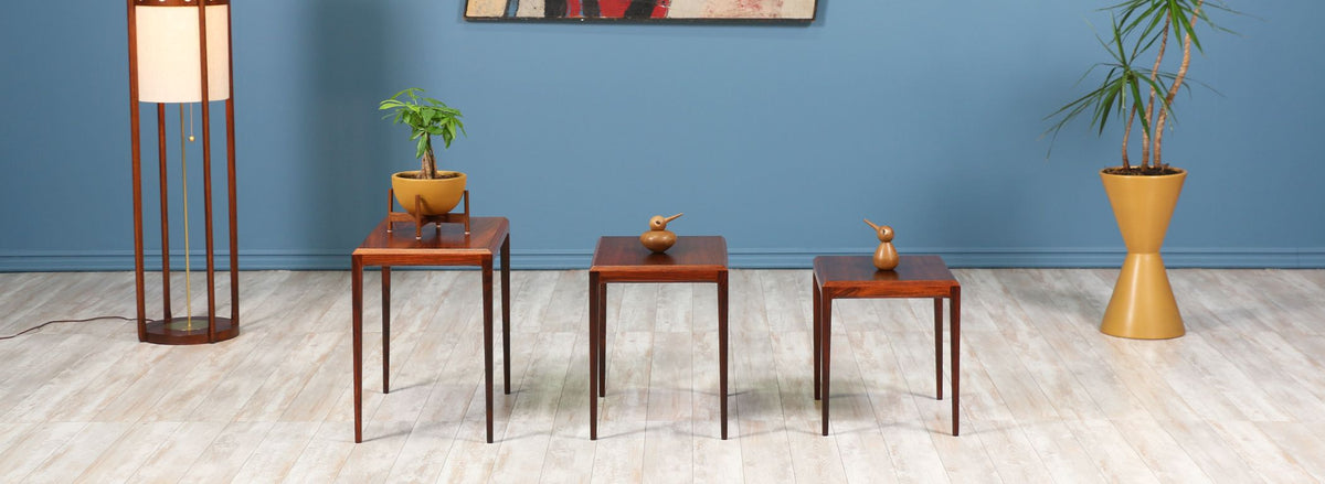 Johannes Andersen Rosewood Nesting Tables for CFC Silkeborg