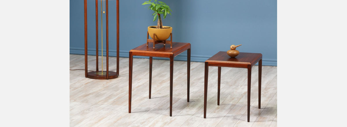 Johannes Andersen Rosewood Nesting Tables for CFC Silkeborg