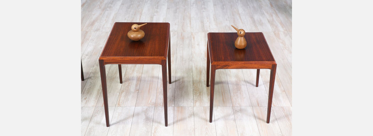 Johannes Andersen Rosewood Nesting Tables for CFC Silkeborg