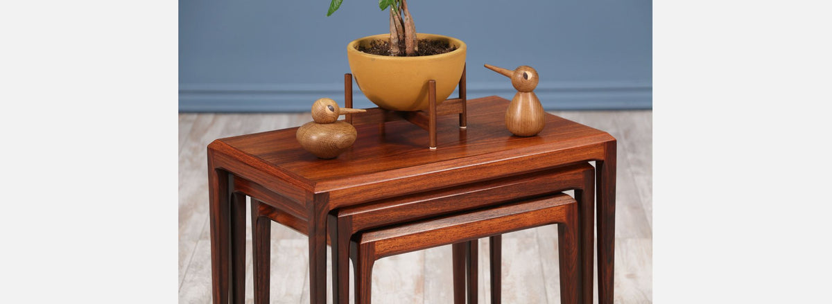 Johannes Andersen Rosewood Nesting Tables for CFC Silkeborg