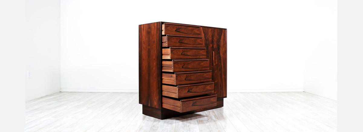 Mid-Century Modern Brazilian Rosewood Bachelor Chest of Drawers 