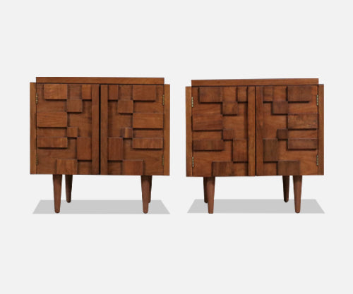 Mid-Century Brutalist "Staccato" Night Stands by Lane