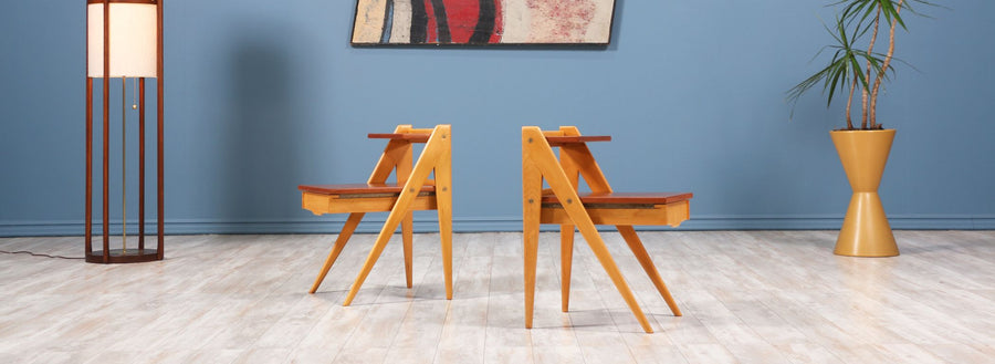 Rare Yngve Ekström Two-Tier Side Tables