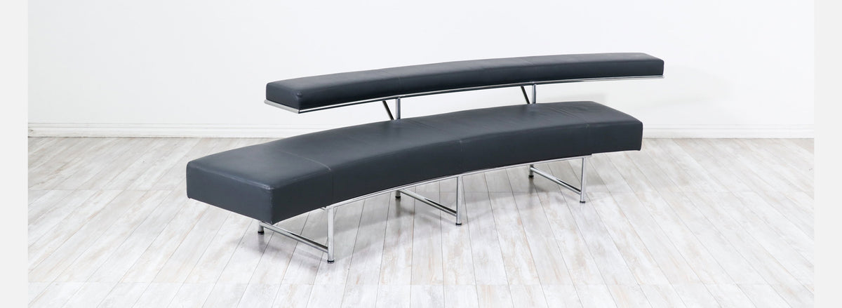 Eileen Gray "Monte Carlo" Leather & Chrome Sofa