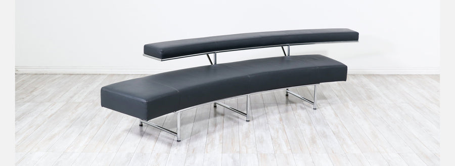 Eileen Gray "Monte Carlo" Leather & Chrome Sofa