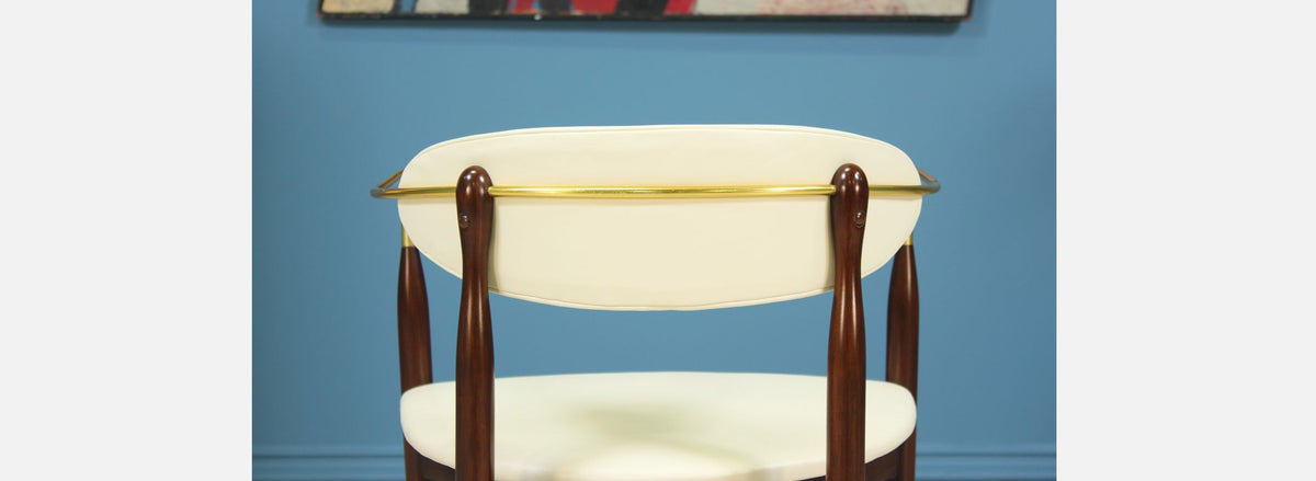 Dan Johnson “Viscount” Brass Accent Armchair for Selig2