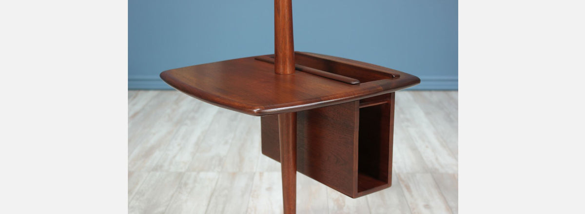 Mid-Century Modern Floor Lamp with Magazine Tray by Laurel 