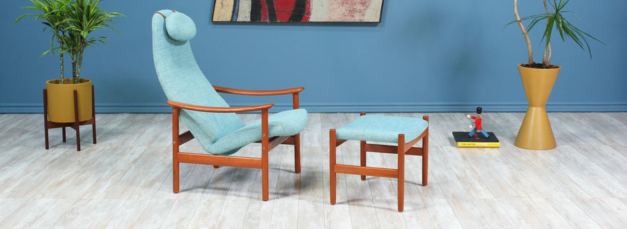 Alf Svensson Teak Lounge Chair with Ottoman for Ljungs Industrier