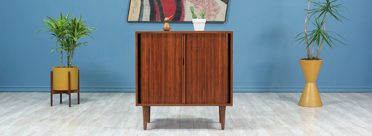 Milo Baughman Tambour-Door Cabinet for Glenn of California