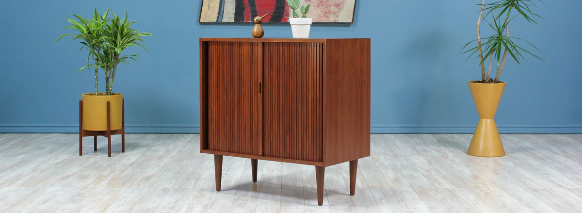 Milo Baughman Tambour-Door Cabinet for Glenn of California
