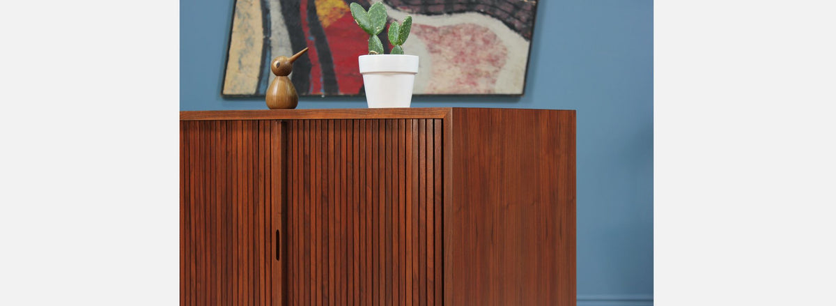 Milo Baughman Tambour-Door Cabinet for Glenn of California