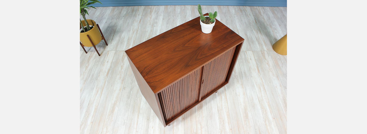 Milo Baughman Tambour-Door Cabinet for Glenn of California