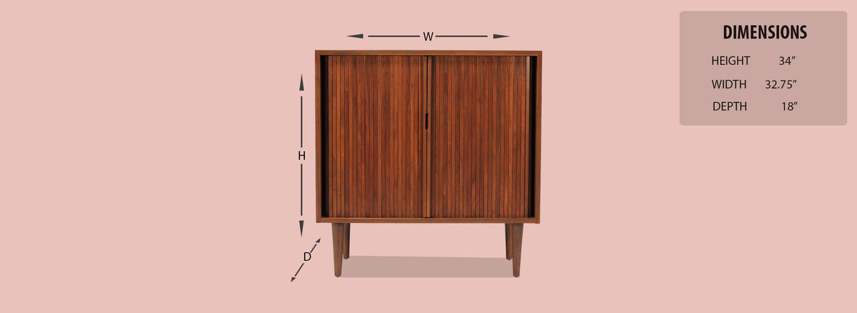 Milo Baughman Tambour-Door Cabinet for Glenn of California