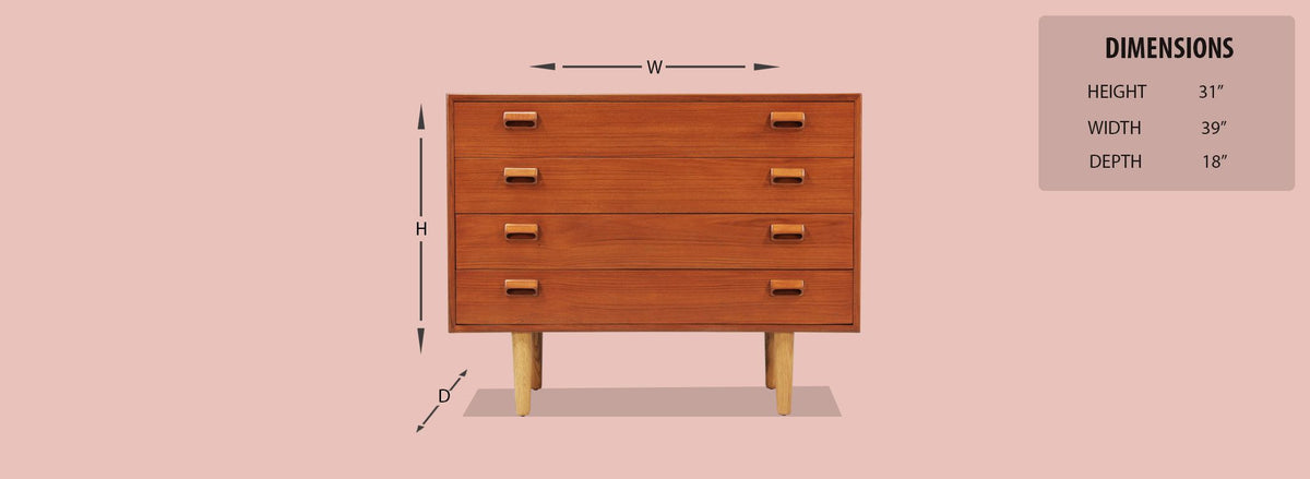 Børge Mogensen Teak & Oak Chest for Søborg Møbler