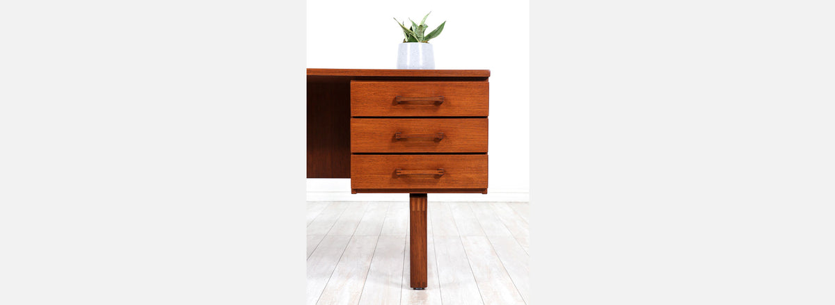 Henning Jensen & Torbin Valeur Executive Desk with Bookcase for Dyrlund