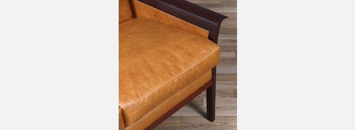 Fredrik Kayser Model-934 Rosewood & Leather Sofa