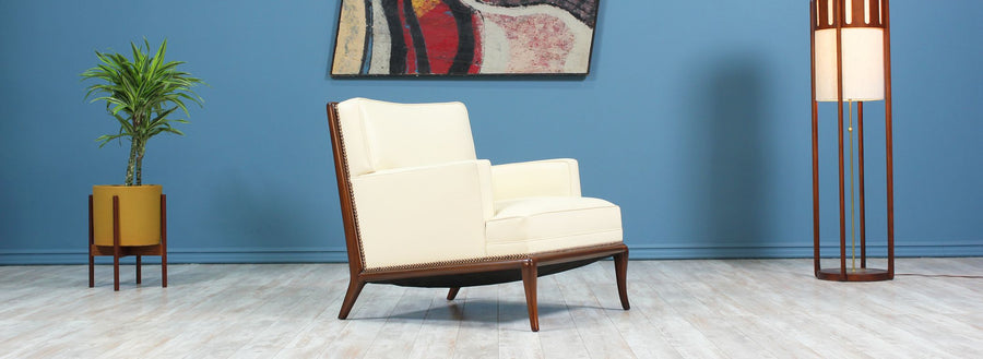 T.H. Robsjohn-Gibbings Leather Lounge Chair for Widdicomb 