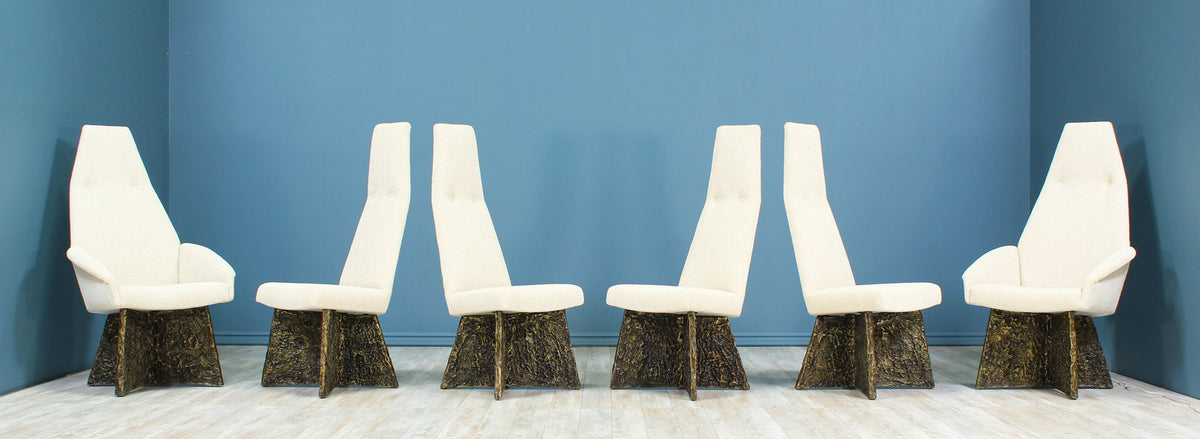 Adrian Pearsall Brutalist High-Back Dining Chairs for Craft Associates
