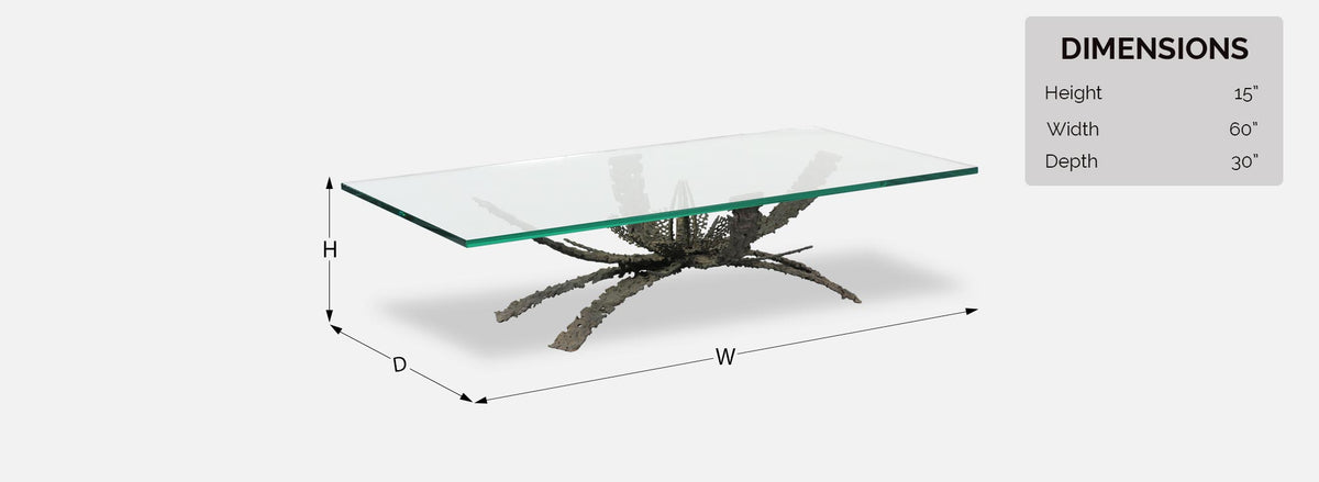 Daniel Gluck Abstract Bronze Coffee Table