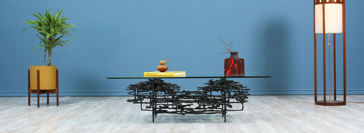 Daniel Gluck Sculptural Brutalist Bronze Coffee Table