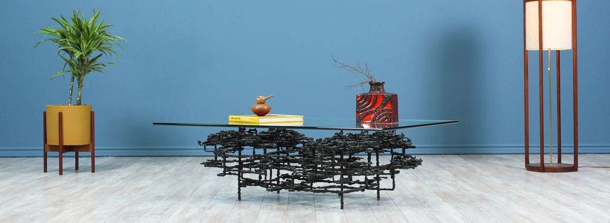 Daniel Gluck Sculptural Brutalist Bronze Coffee Table
