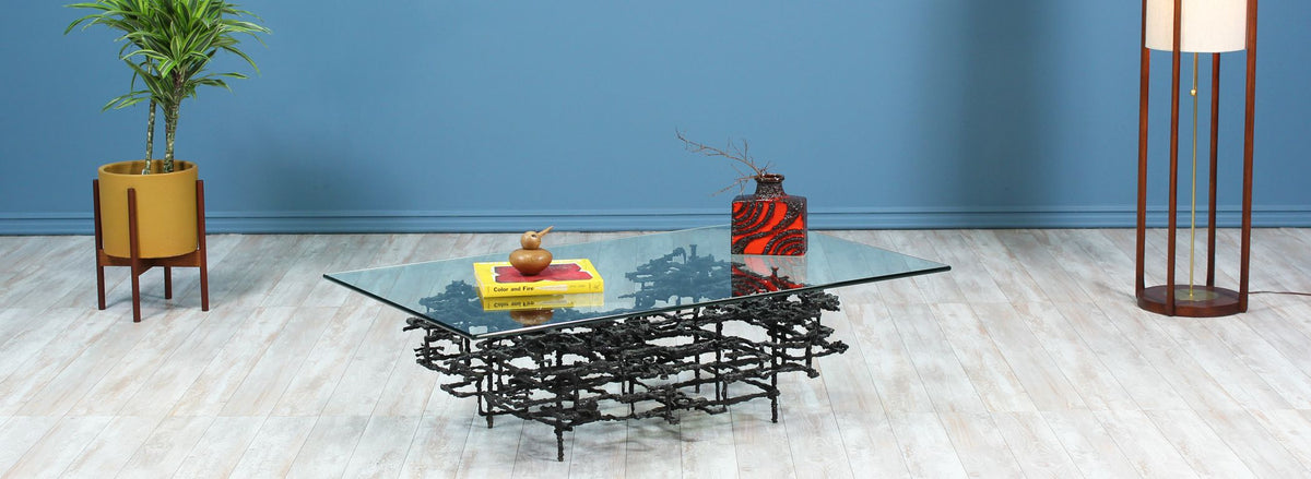 Daniel Gluck Sculptural Brutalist Bronze Coffee Table